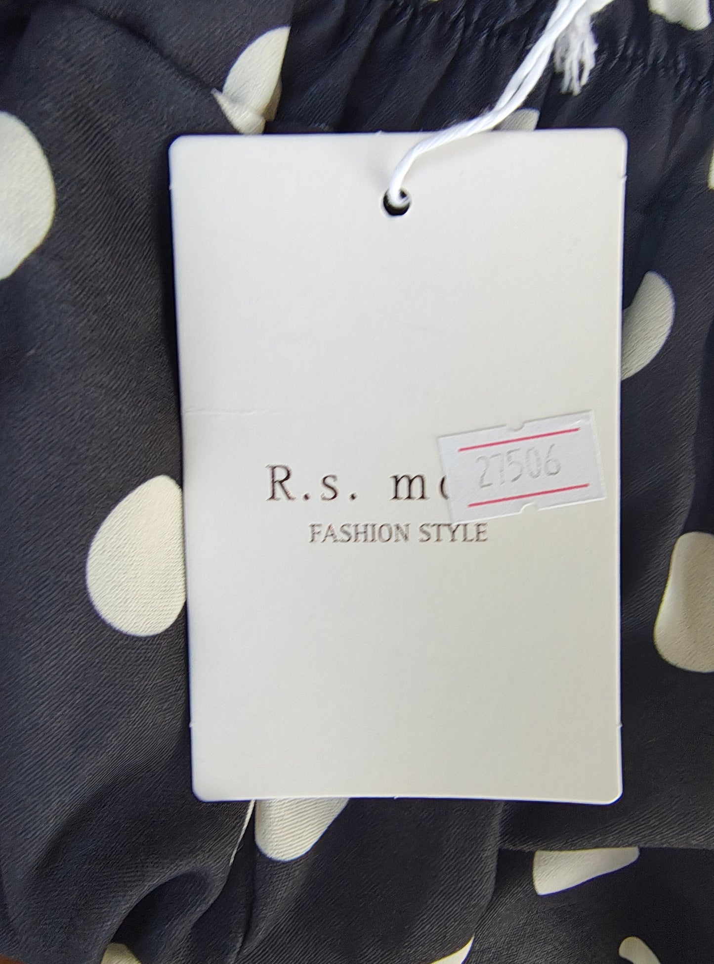 NUEVO  – Pantalón palazzo negro de lunares blancos con encaje R.s. mo Fashion Style (Talla 10)