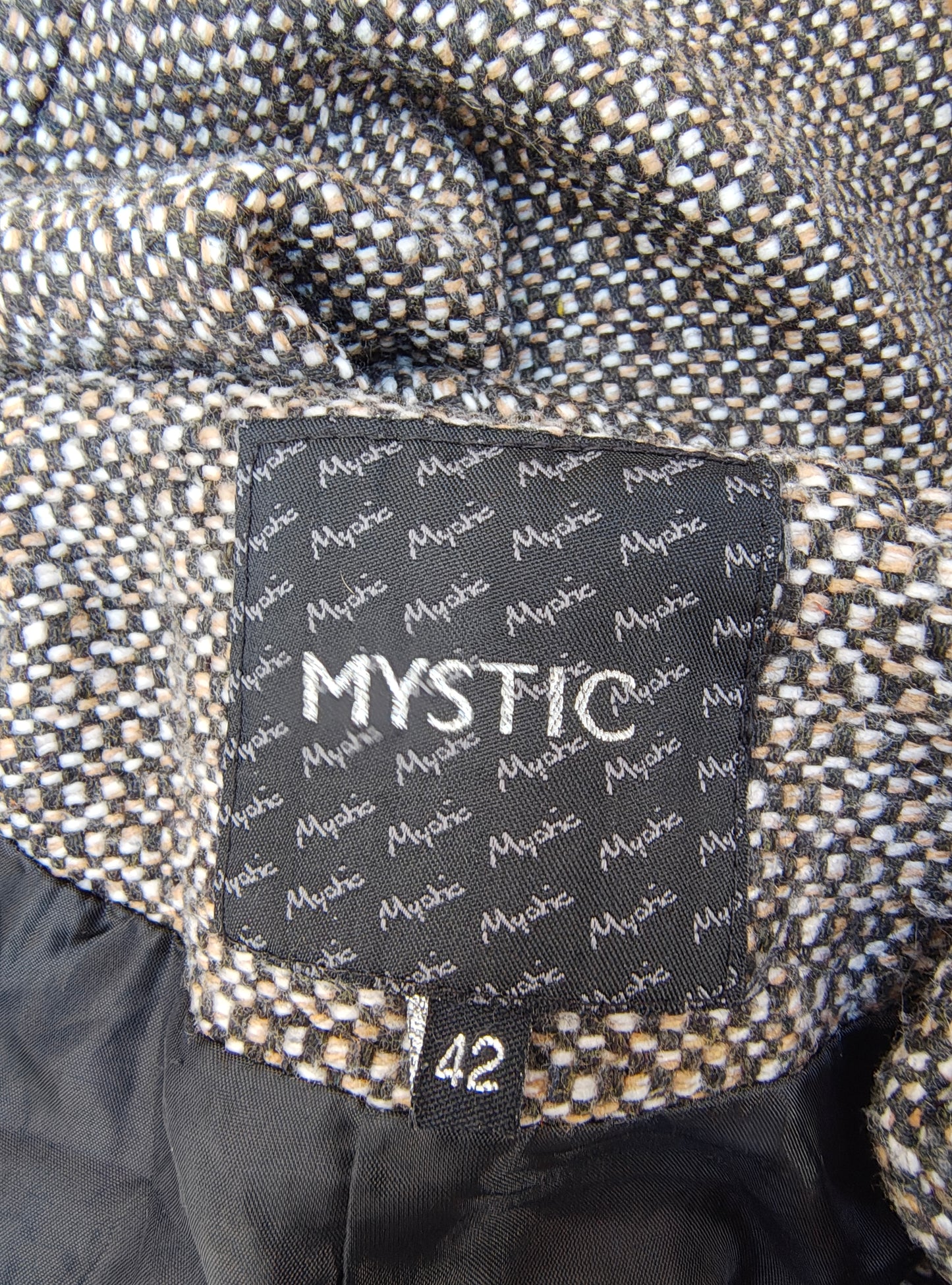 USADO – Abrigo gris jaspeado de doble botonadura MYSTIC (Talla 42)