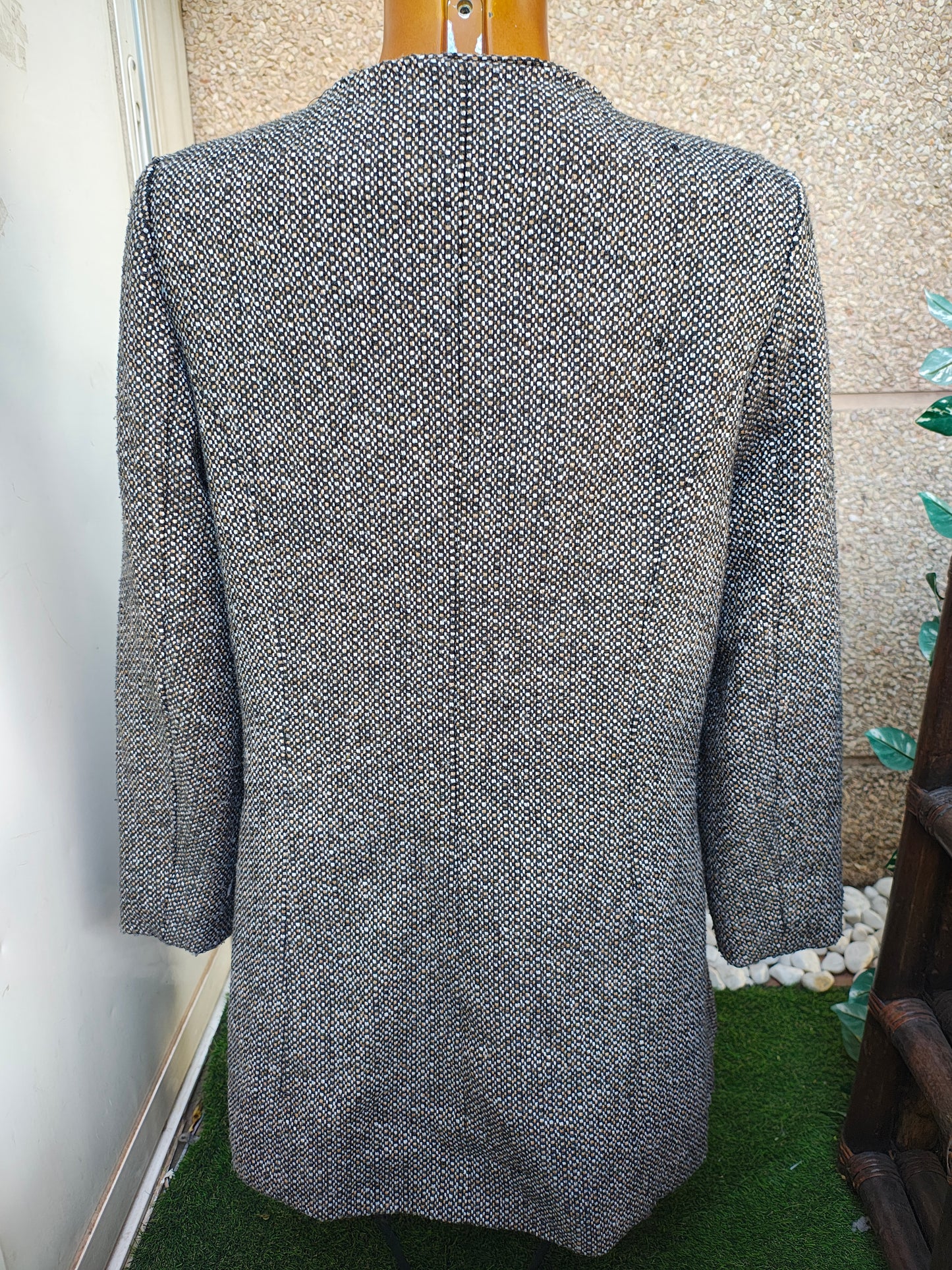 USADO – Abrigo gris jaspeado de doble botonadura MYSTIC (Talla 42)