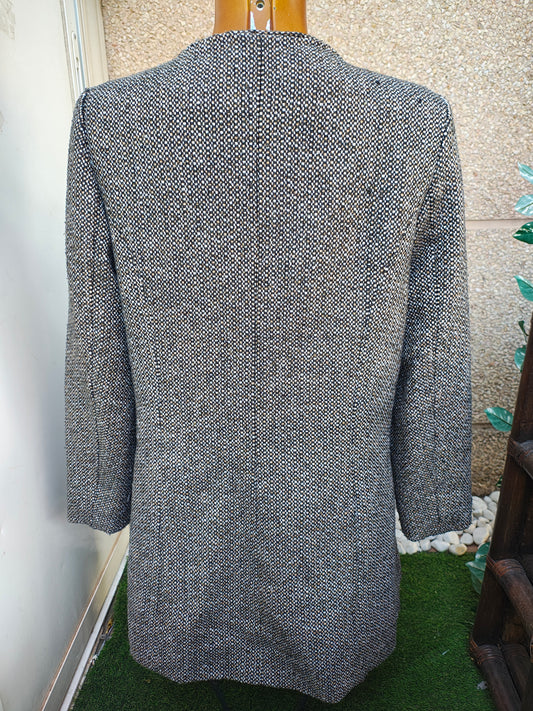 USADO – Abrigo gris jaspeado de doble botonadura MYSTIC (Talla 42)