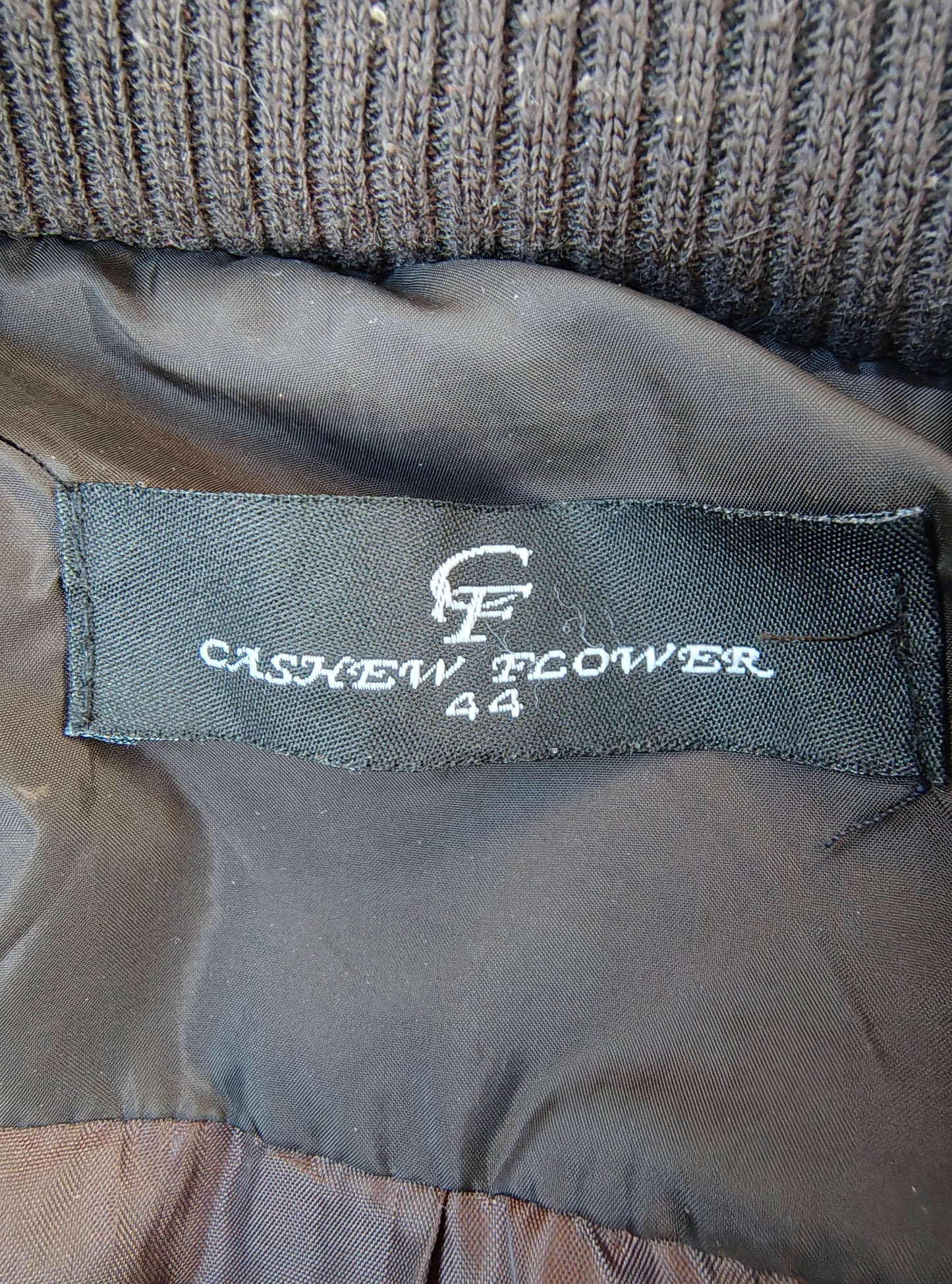 USADO – Chaqueta acolchada marrón con ribetes en contraste CASHEW FLOWER (Talla 44)