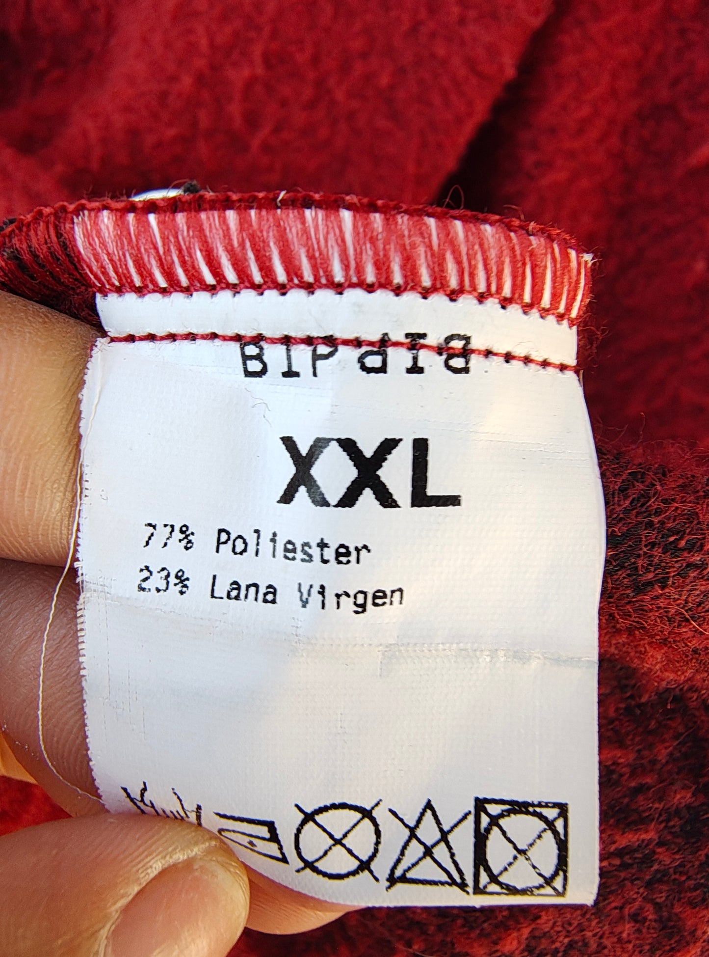 USADO – Abrigo rojo de lana con cuello envolvente BIP BIP (Talla XXL)