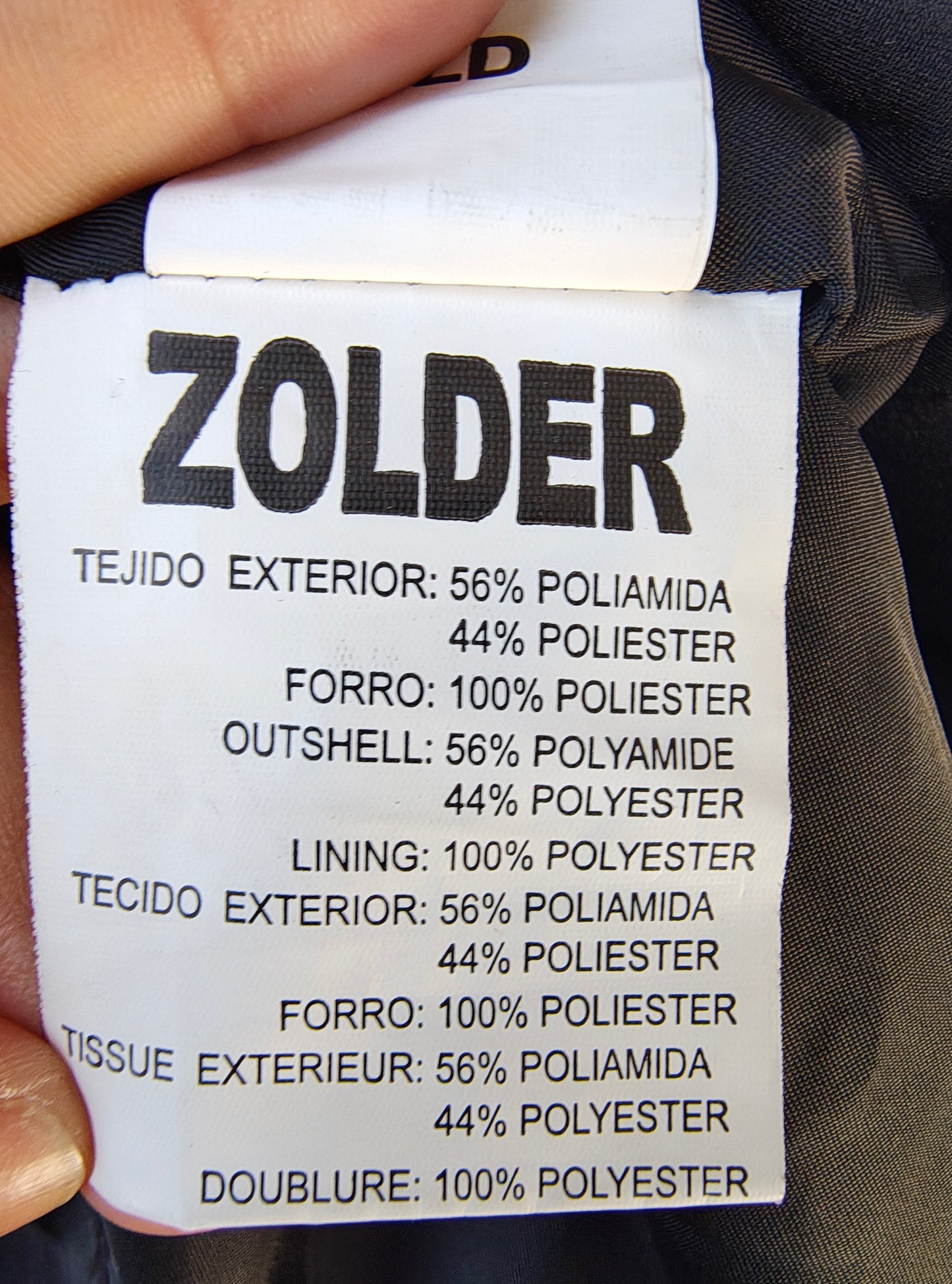 USADO – Chaqueta largo acolchado negro con cinturón ZOLDER (Talla L.)