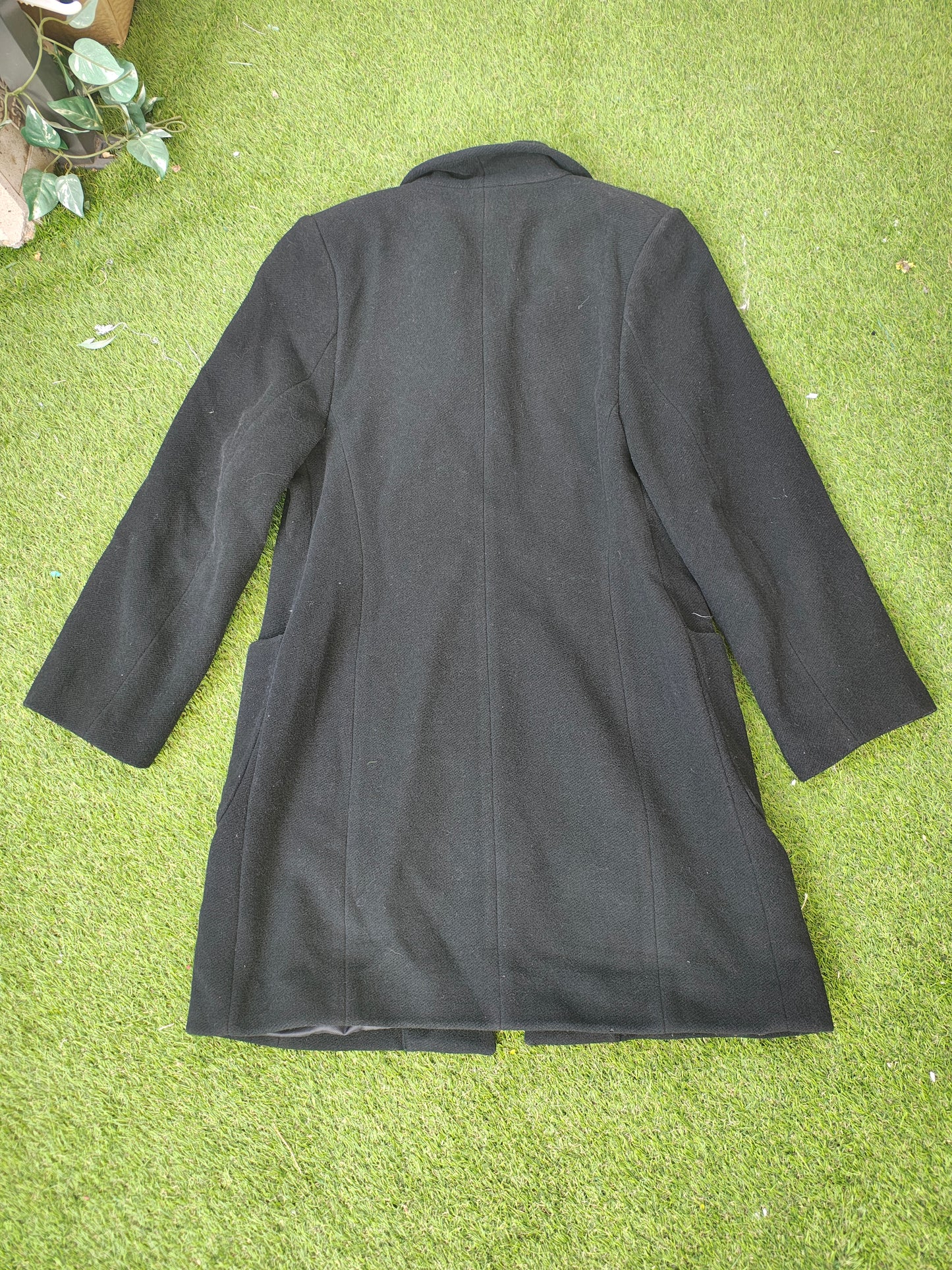 USADO – Abrigo negro clásico de paño Motto Mujer (Talla 42 EUR)