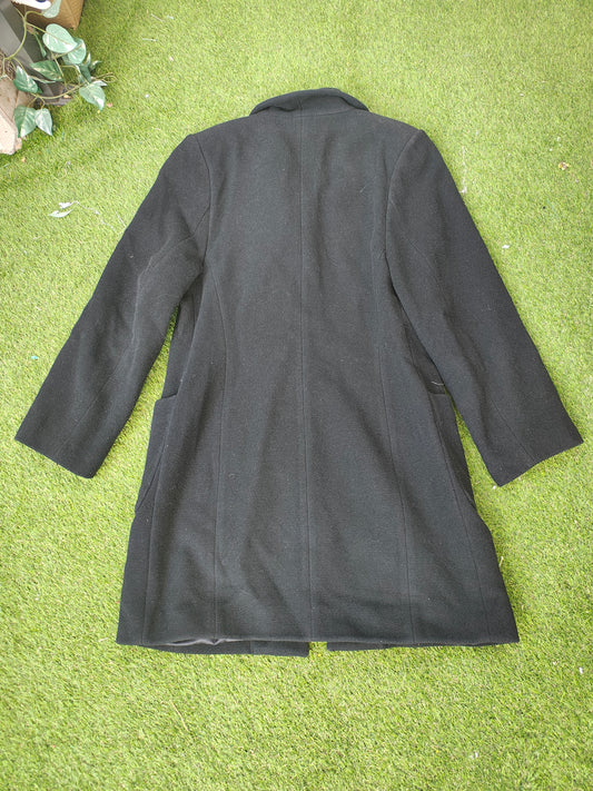 USADO – Abrigo negro clásico de paño Motto Mujer (Talla 42 EUR)