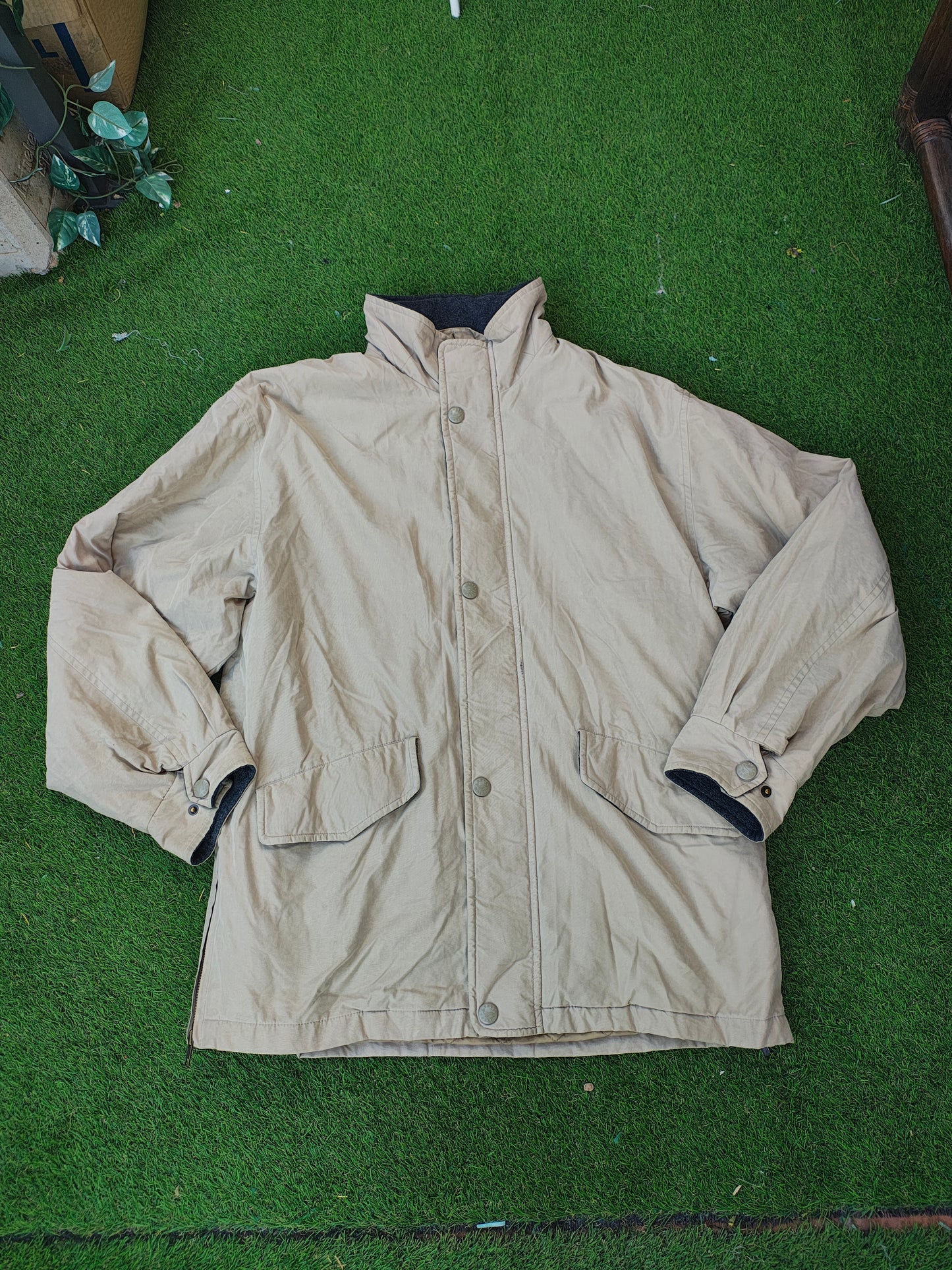 USADO – Chaqueta beige con forro polar GREEN COAST (Talla 48)