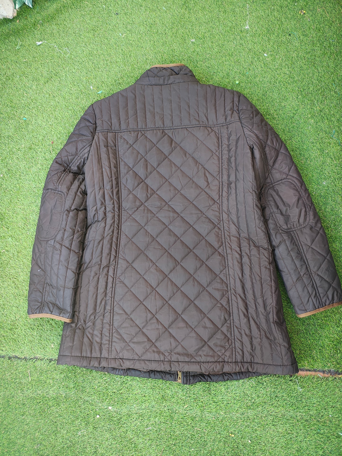 USADO – Chaqueta acolchada marrón con ribetes en contraste CASHEW FLOWER (Talla 44)