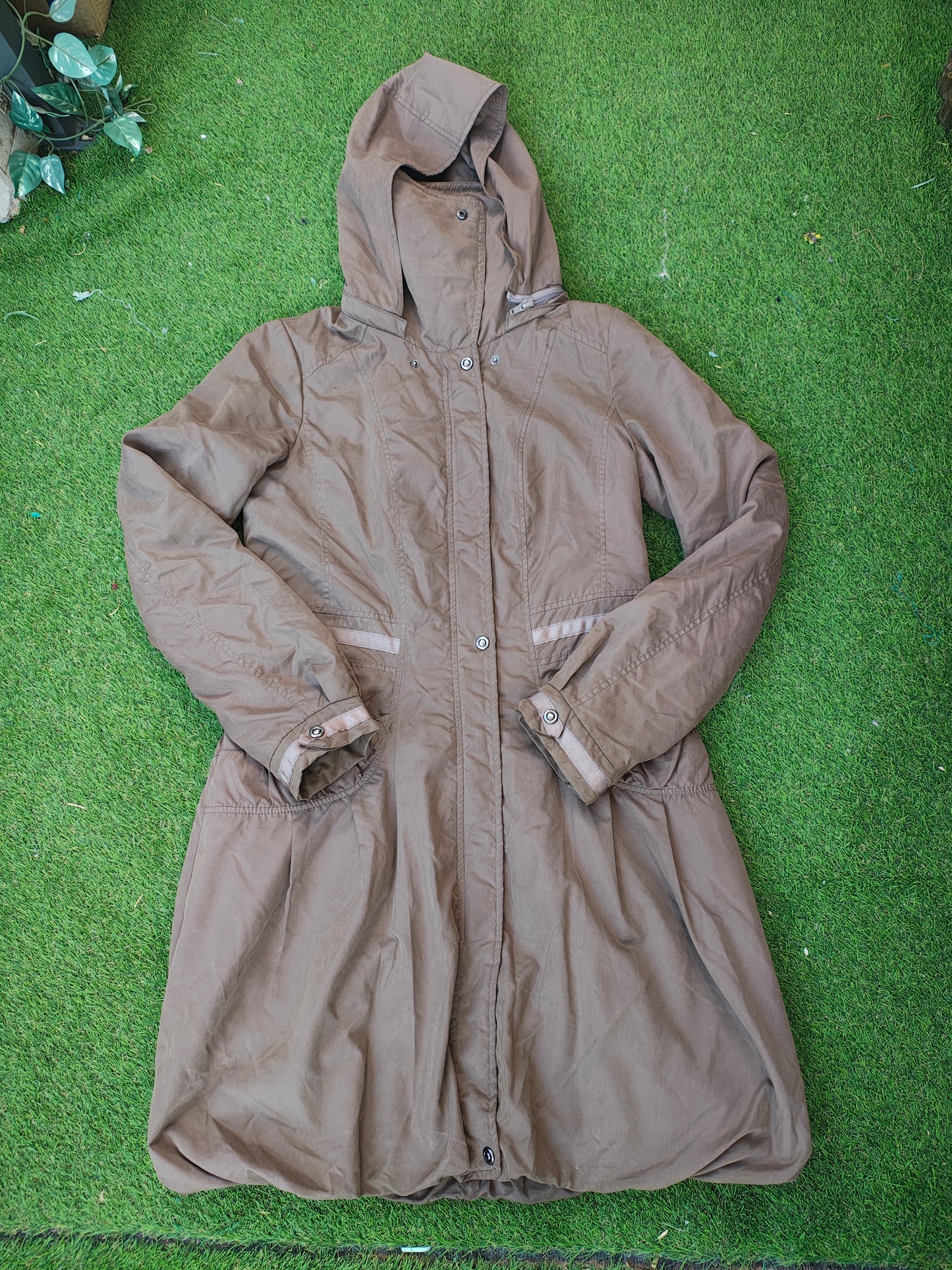 USADO – Parka marrón con capucha PROMOD (Talla no indicada, estimada M/L)