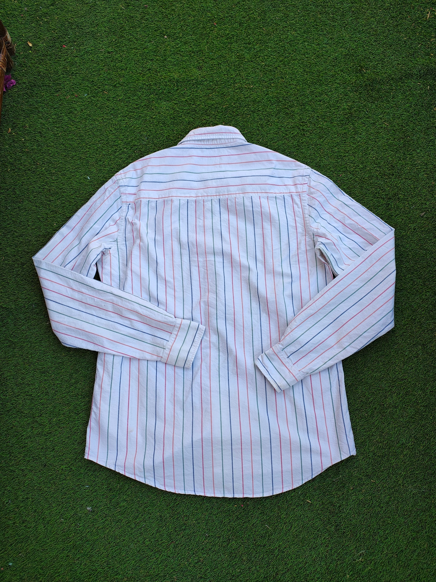 USADO – Camisa de rayas multicolor ZARA (Talla S)