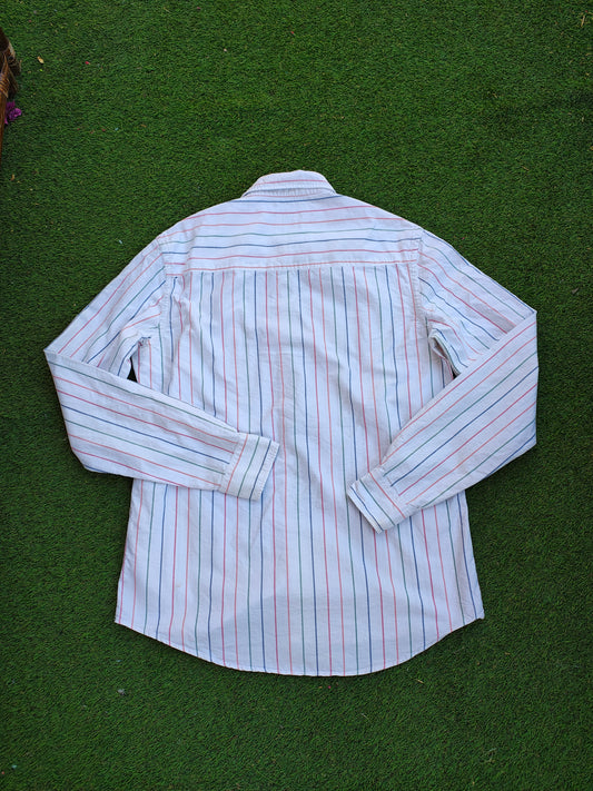 USADO – Camisa de rayas multicolor ZARA (Talla S)