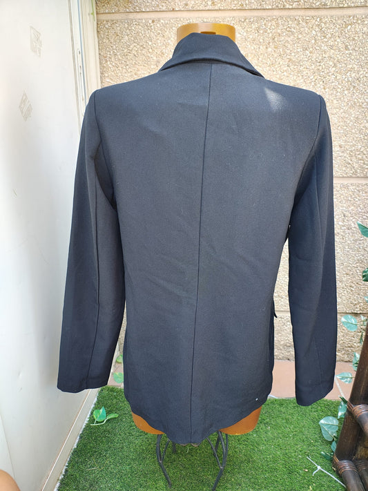 USADO – Americana negra cruzada VALENTINA (Talla XS)